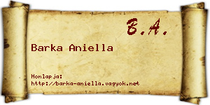 Barka Aniella névjegykártya